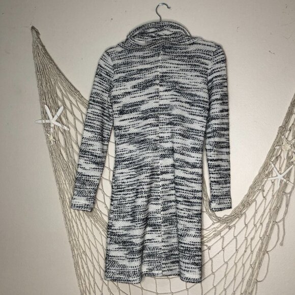 Ann Taylor LOFT Outlet Petite Cowl Neck Sweater Dress Black & Ivory XXSP - Picture 4 of 8